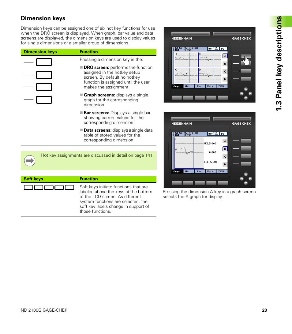 Dimension keys | HEIDENHAIN ND 2100G User Manual | Page 23 / 279