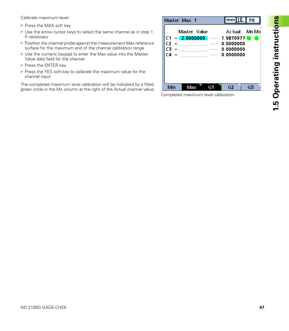 5 oper ating instr u ctions | HEIDENHAIN ND 2100G User Manual | Page 47 / 279