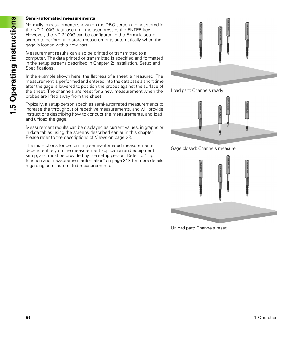 Semi-automated measurements, 5 oper ating instr u ctions | HEIDENHAIN ND 2100G User Manual | Page 54 / 279