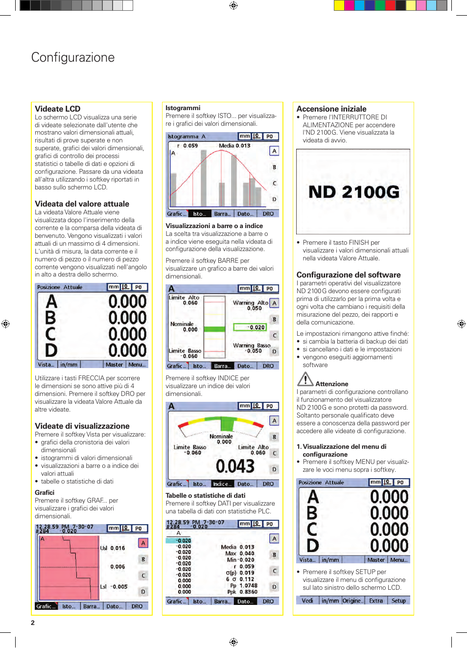 Configurazione | HEIDENHAIN ND 2100G Quick Start User Manual | Page 16 / 60
