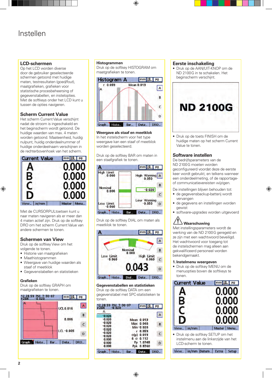 Instellen | HEIDENHAIN ND 2100G Quick Start User Manual | Page 24 / 60