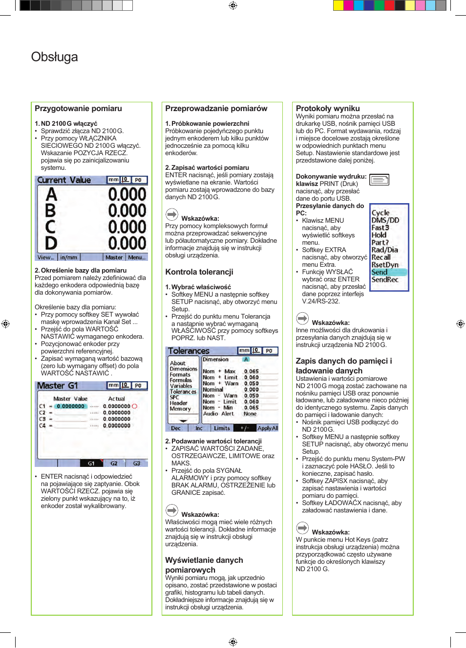 Obsługa | HEIDENHAIN ND 2100G Quick Start User Manual | Page 38 / 60