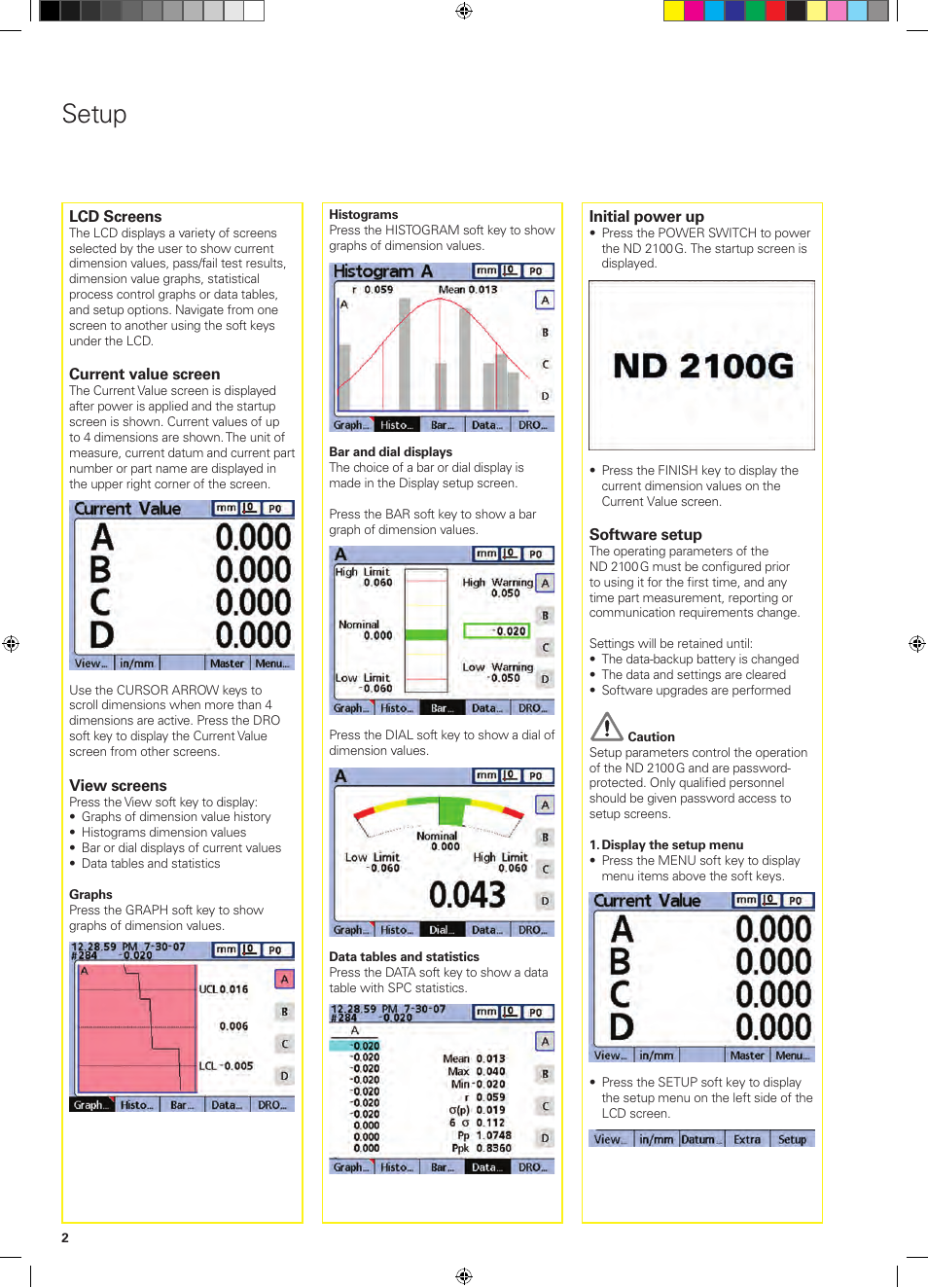 Setup | HEIDENHAIN ND 2100G Quick Start User Manual | Page 4 / 60