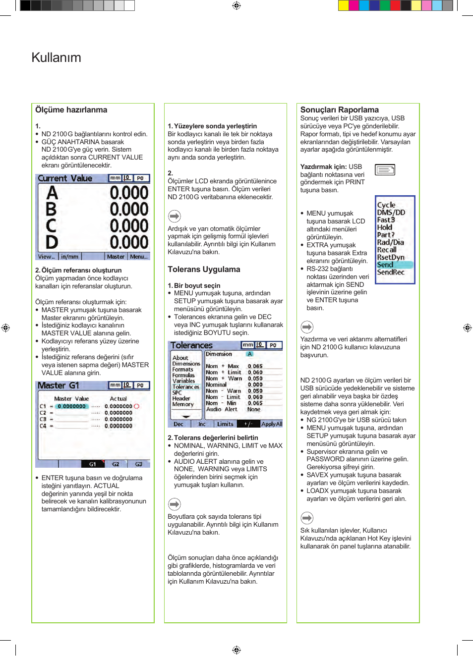 Kullanım | HEIDENHAIN ND 2100G Quick Start User Manual | Page 46 / 60