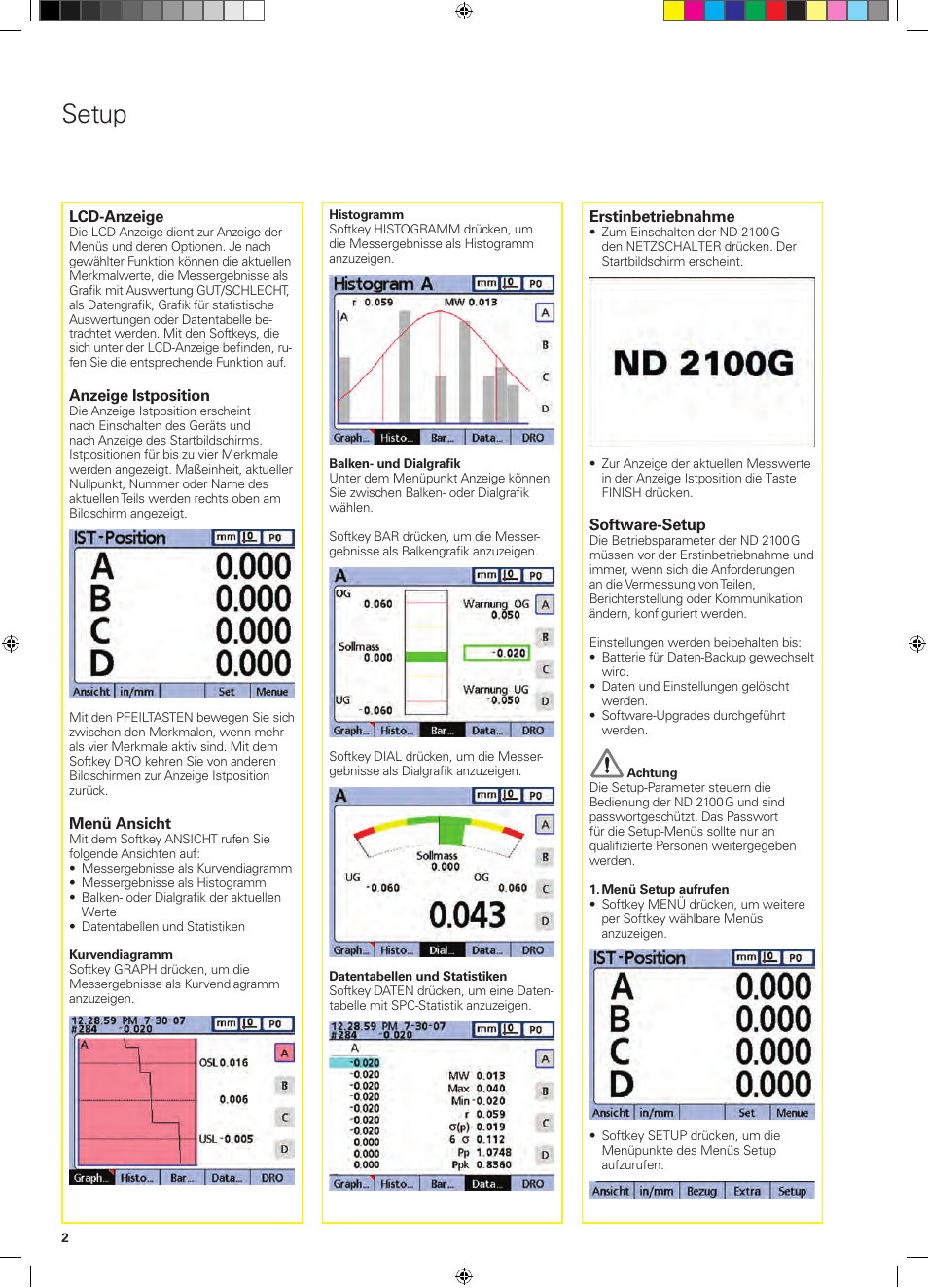 Setup | HEIDENHAIN ND 2100G Quick Start User Manual | Page 8 / 60