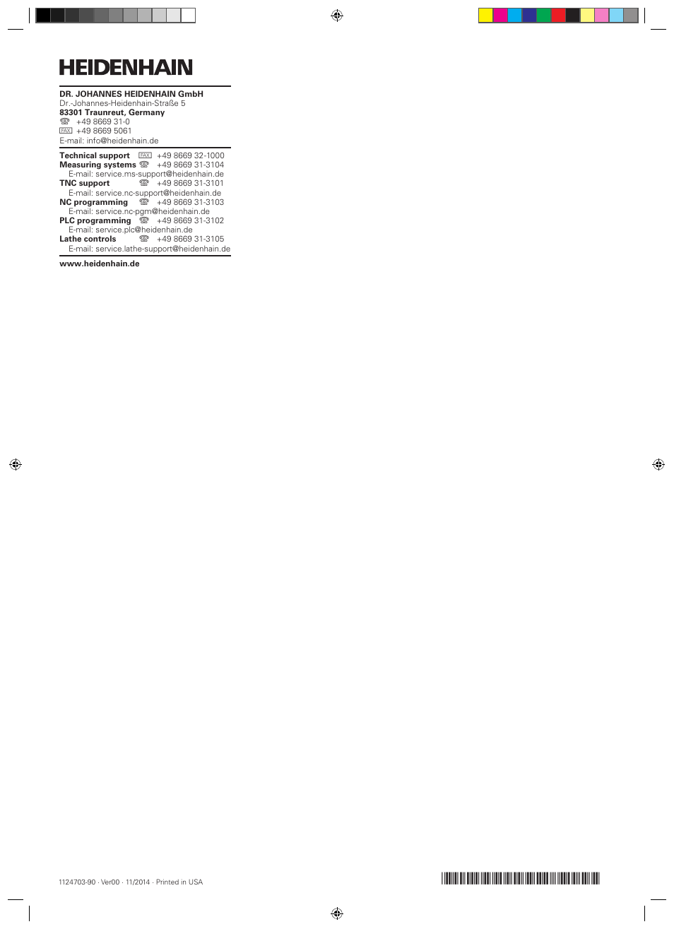 HEIDENHAIN ND 2100G Installation User Manual | Page 108 / 108
