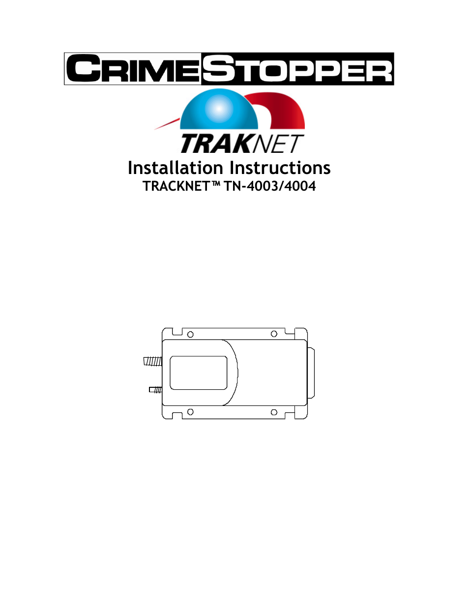 Crimestopper Security Products TN-4003 User Manual | 12 pages
