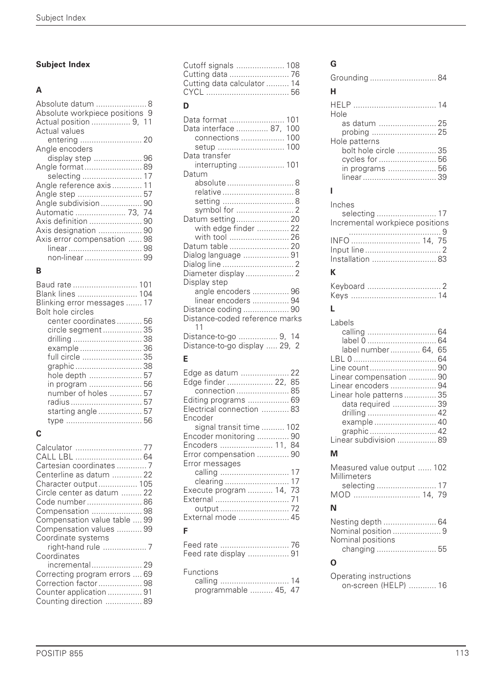 HEIDENHAIN PT 855 for Milling User Manual | Page 115 / 117