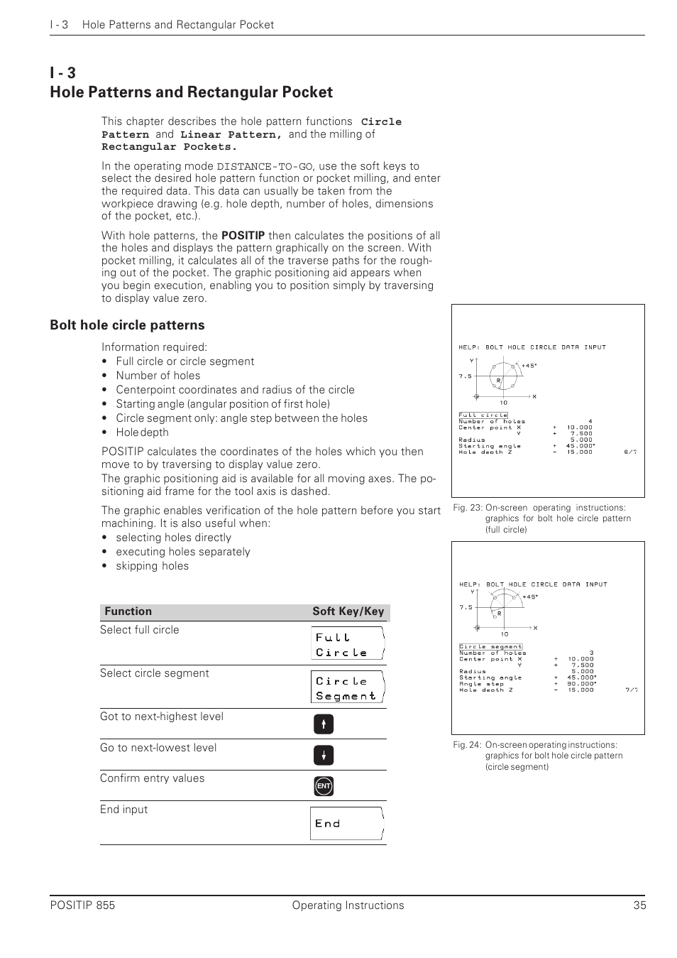 Hole patterns and rectangular pocket, I - 3 | HEIDENHAIN PT 855 for Milling User Manual | Page 37 / 117