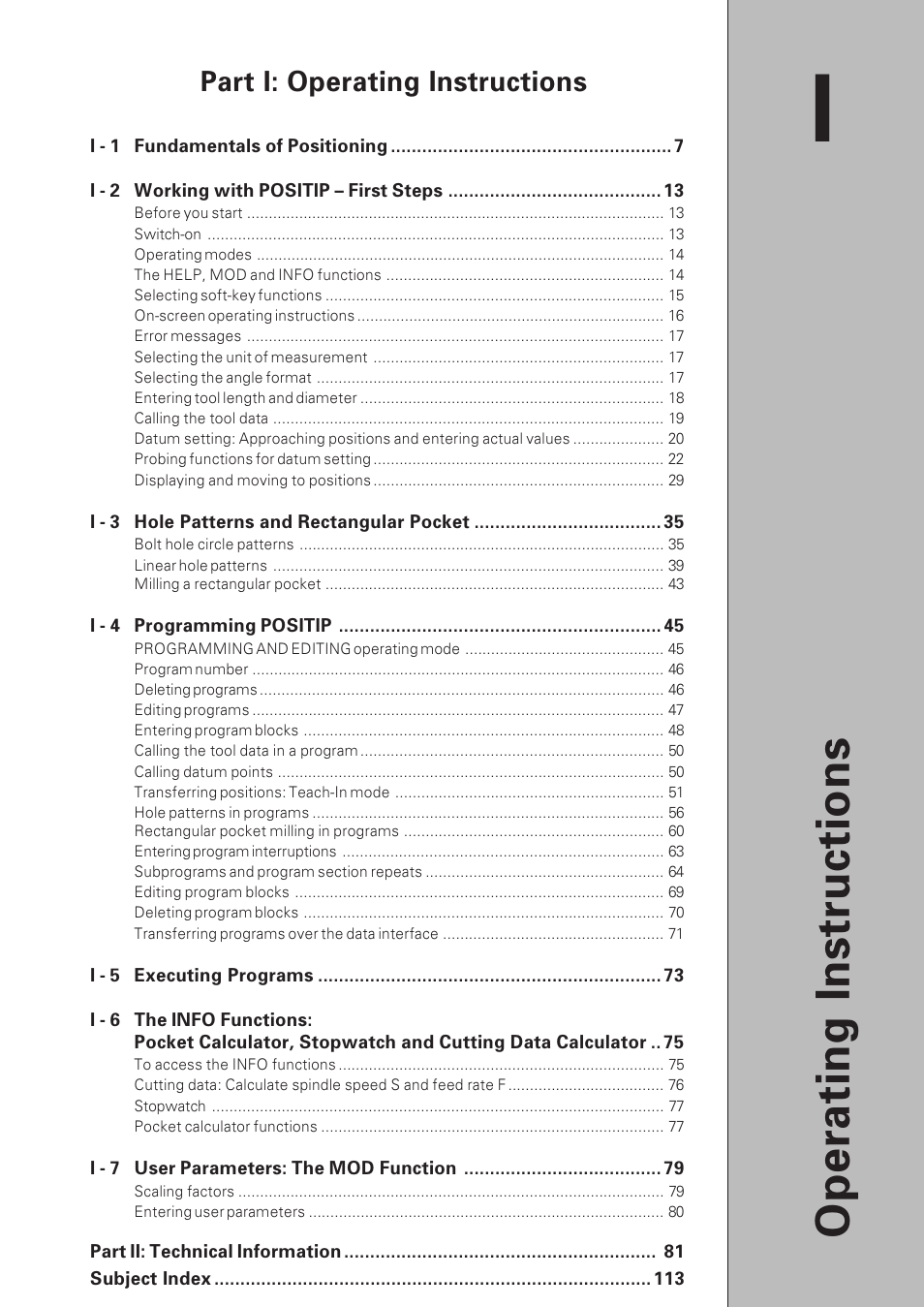 Operating instructions | HEIDENHAIN PT 855 for Milling User Manual | Page 7 / 117