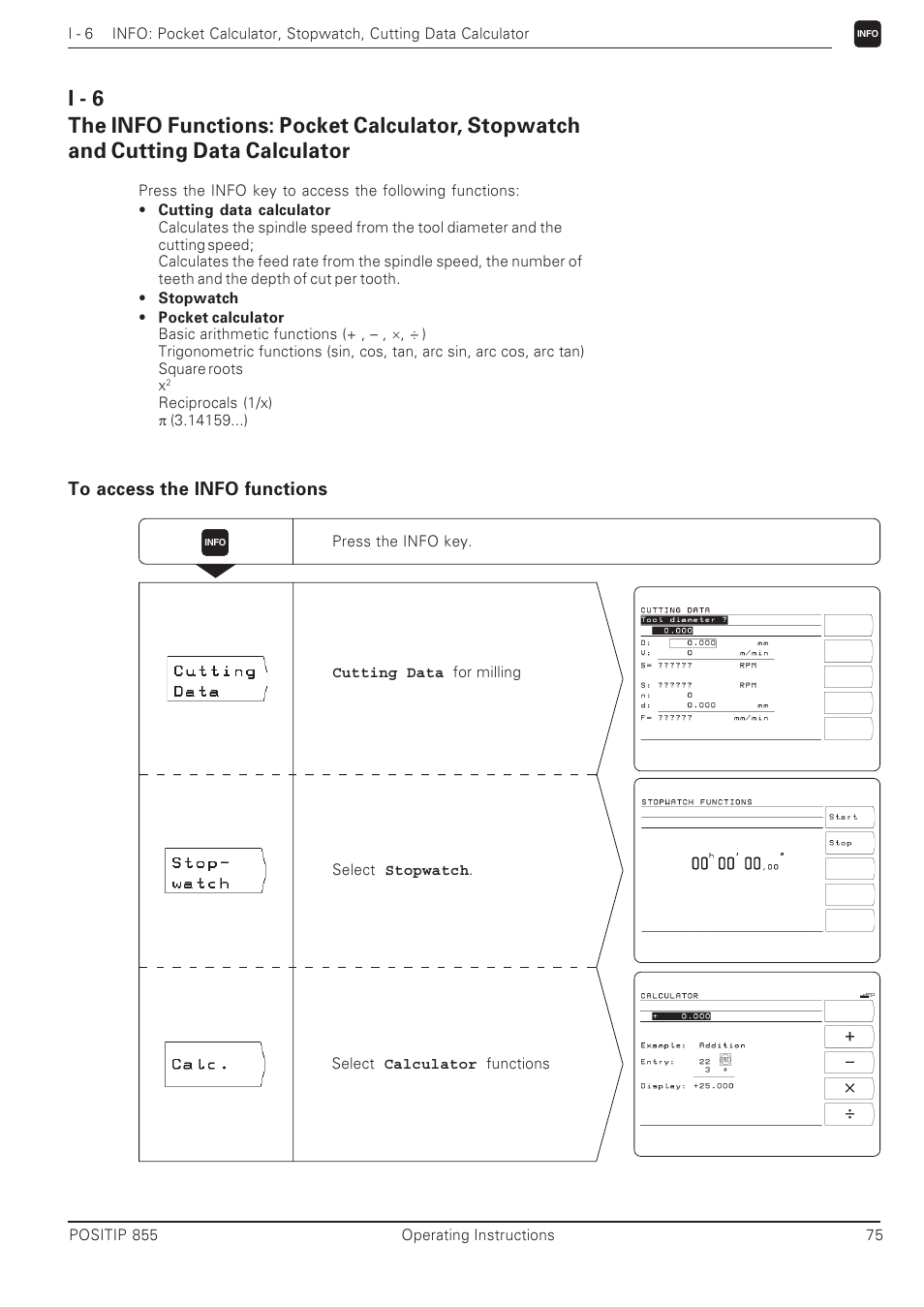 I - 6 | HEIDENHAIN PT 855 for Milling User Manual | Page 77 / 117