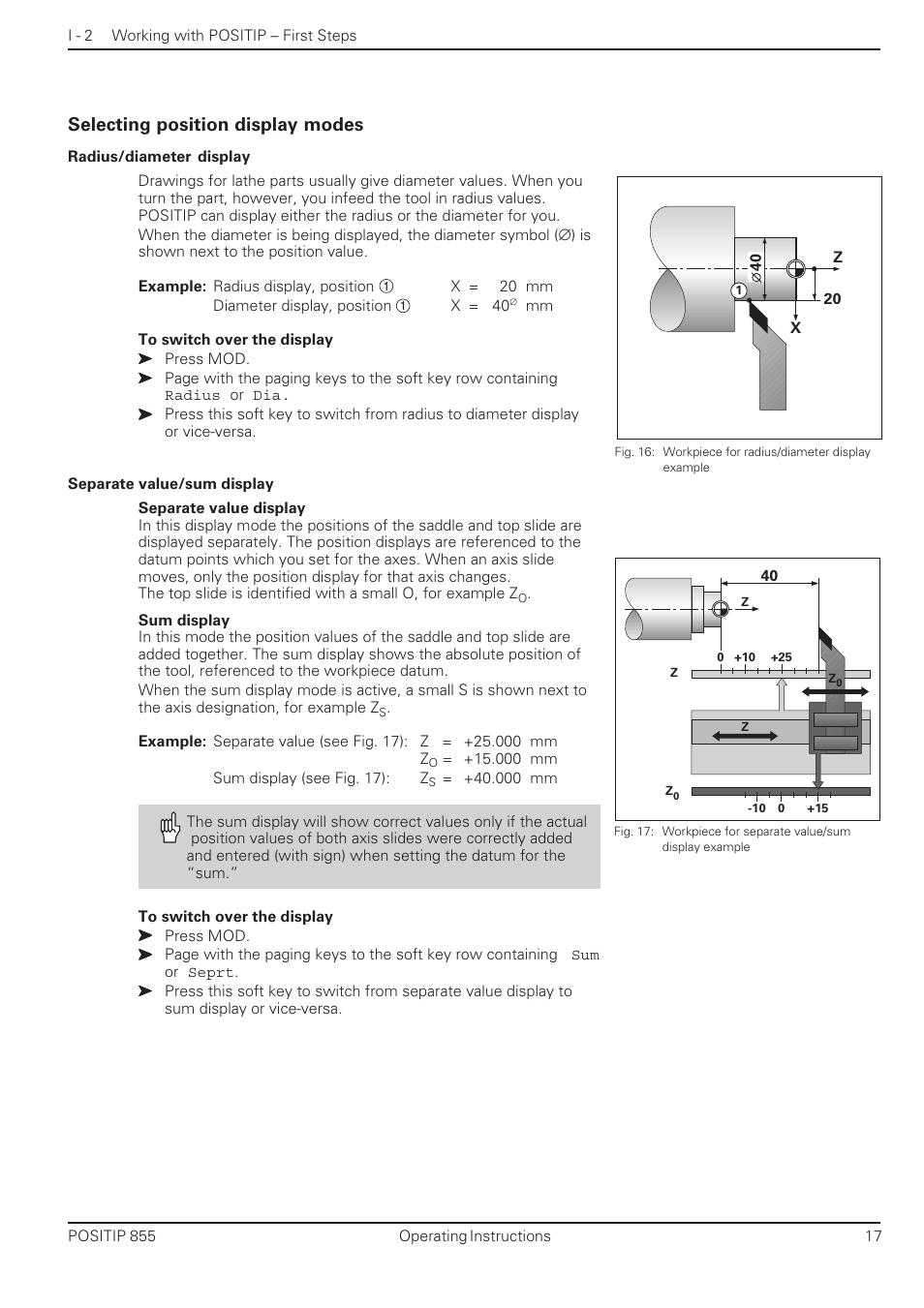 Selecting position display modes | HEIDENHAIN PT 855 for Turning User Manual | Page 16 / 87