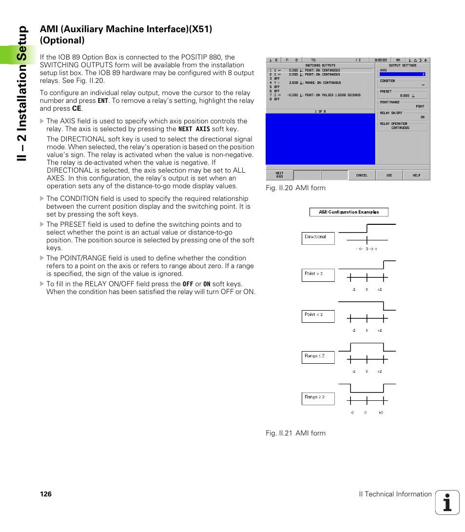 Ami (auxiliary machine interface)(x51) (optional), Ii – 2 installation set u p | HEIDENHAIN PT 880 User Manual | Page 126 / 151