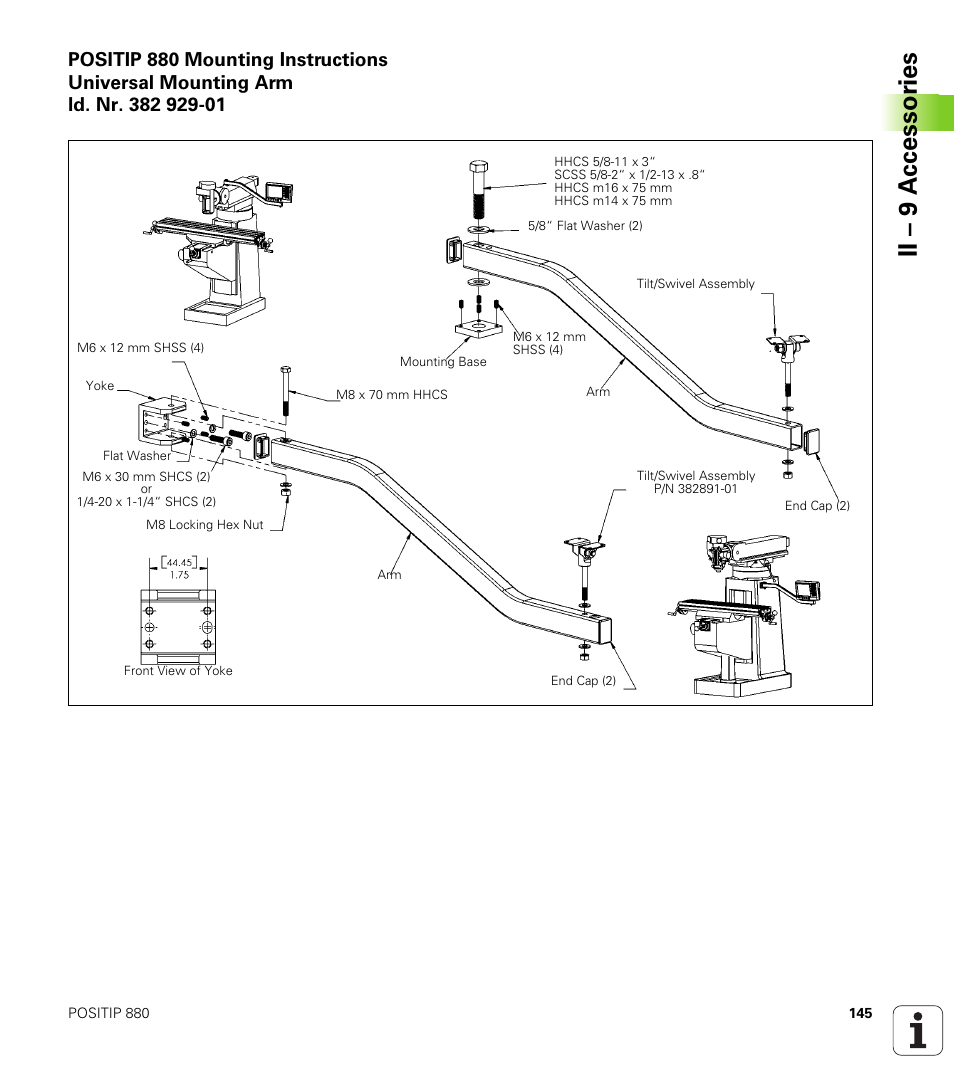 Ii – 9 a c cessor ies | HEIDENHAIN PT 880 User Manual | Page 145 / 151