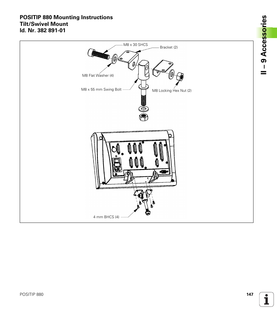 Ii – 9 a c cessor ies | HEIDENHAIN PT 880 User Manual | Page 147 / 151