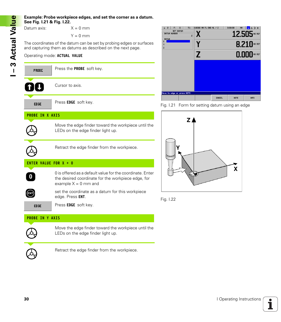 I – 3 a c tu al v a lue | HEIDENHAIN PT 880 User Manual | Page 30 / 151