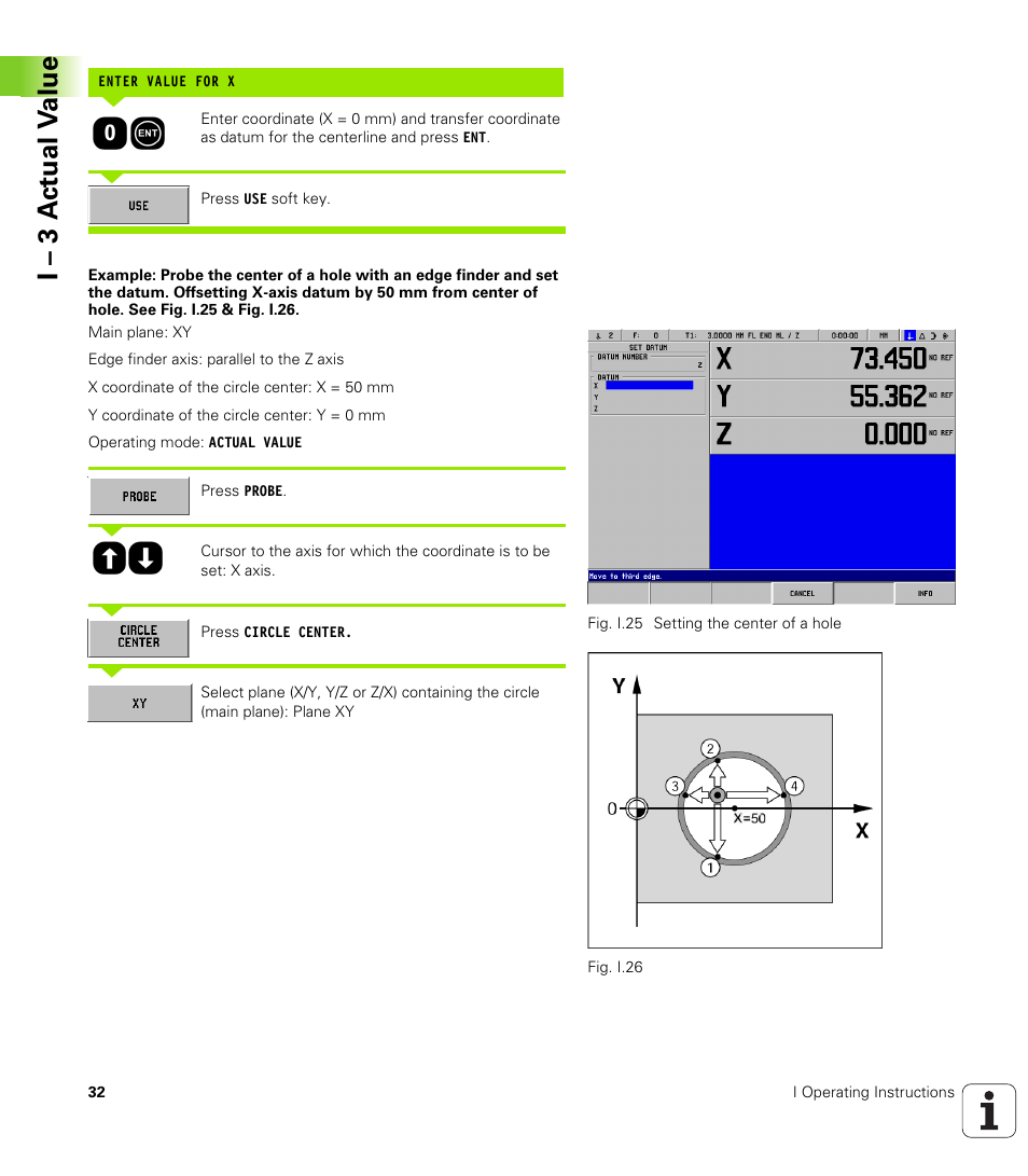 I – 3 a c tu al v a lue | HEIDENHAIN PT 880 User Manual | Page 32 / 151