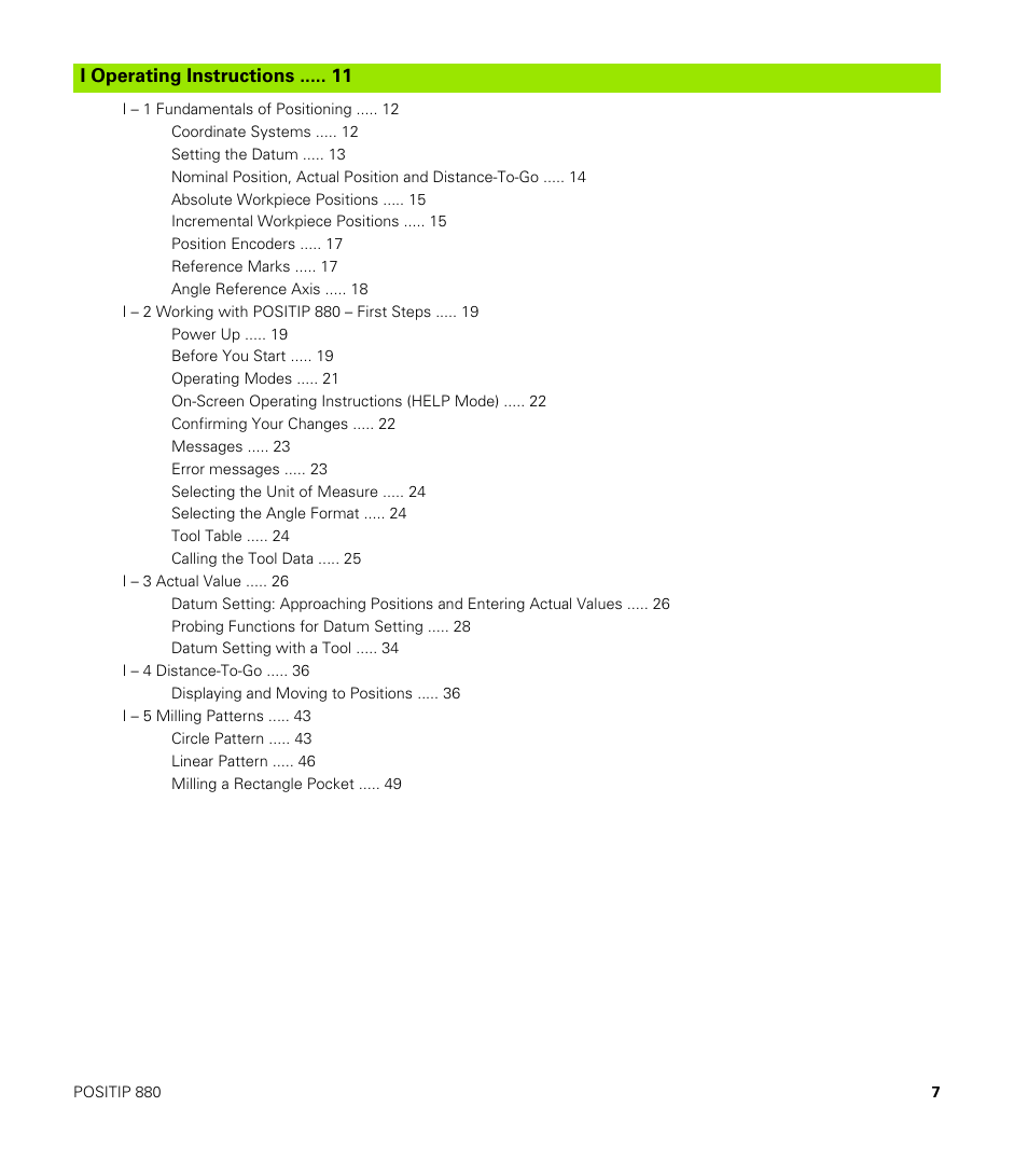 I operating instructions | HEIDENHAIN PT 880 User Manual | Page 7 / 151