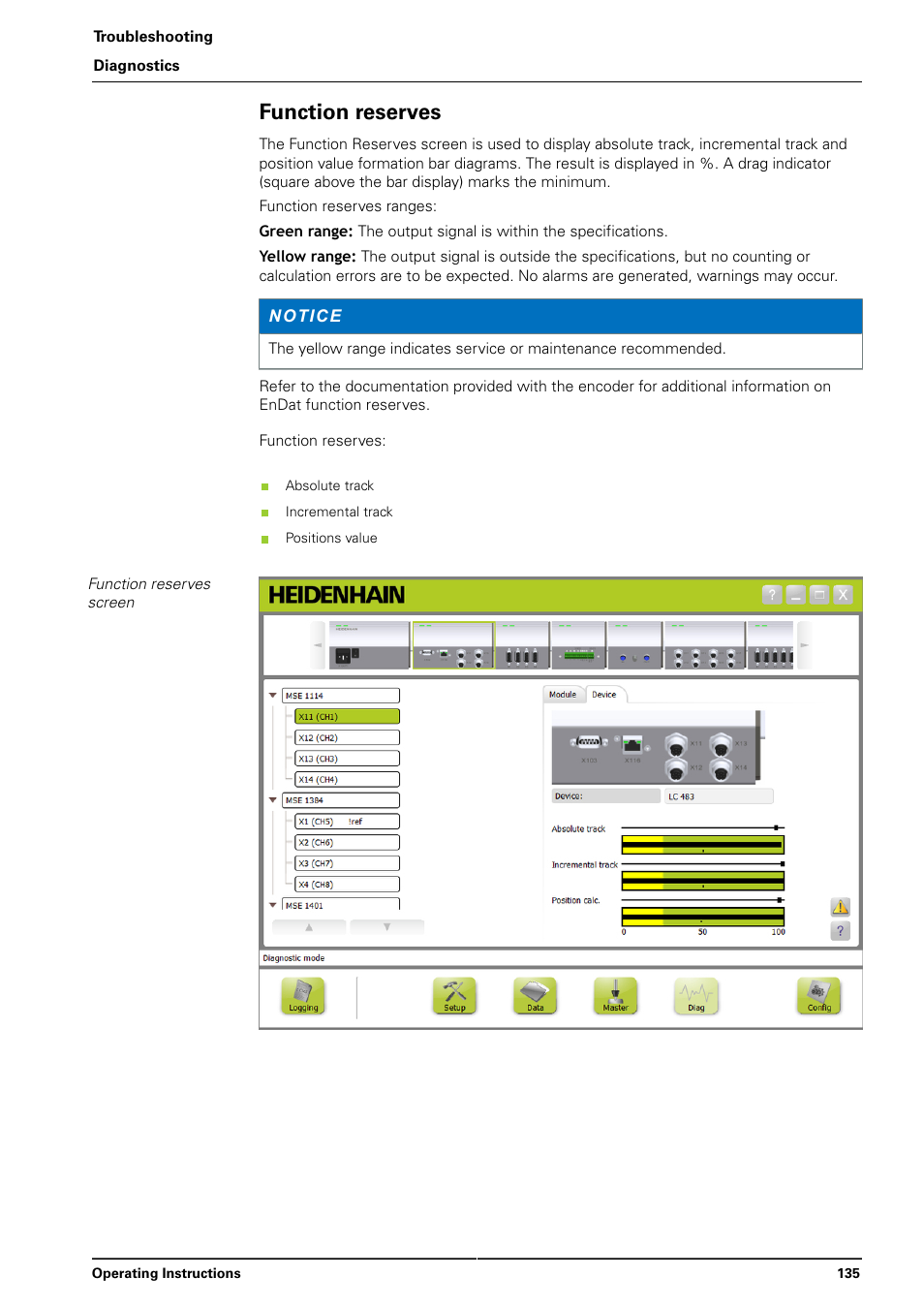 Function reserves | HEIDENHAIN MSE 1000 User Manual | Page 135 / 173