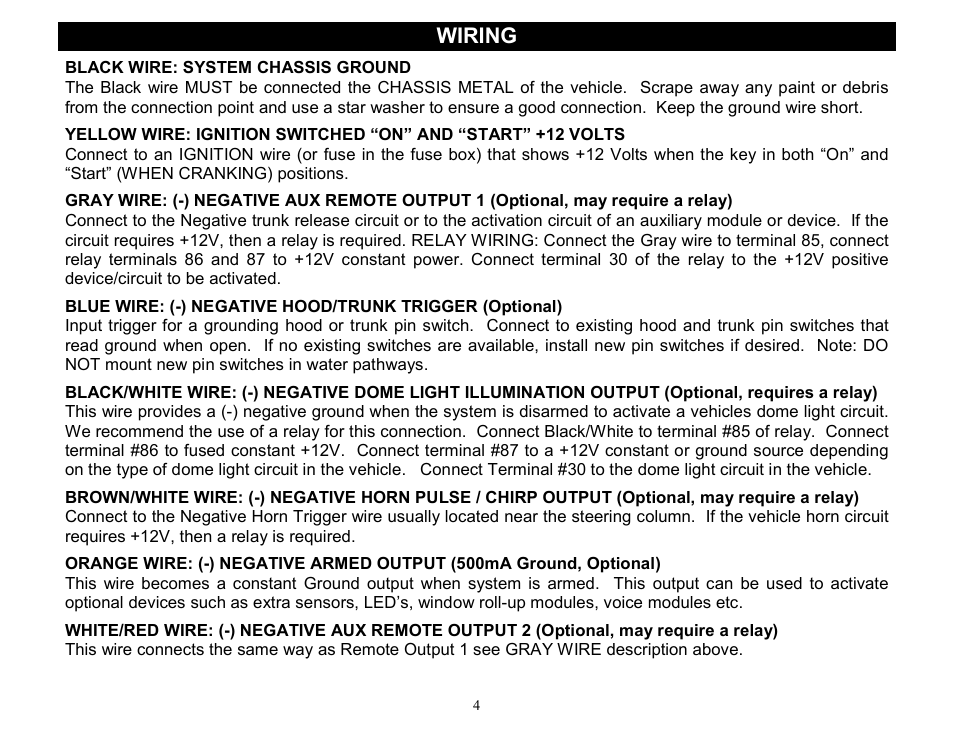 Wiring | Crimestopper Security Products CS-2000DP-TW2 User Manual | Page 4 / 24