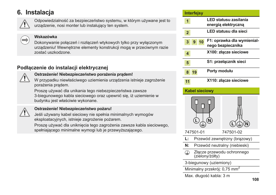 Instalacja | HEIDENHAIN MSE 1000 Installation User Manual | Page 108 / 176