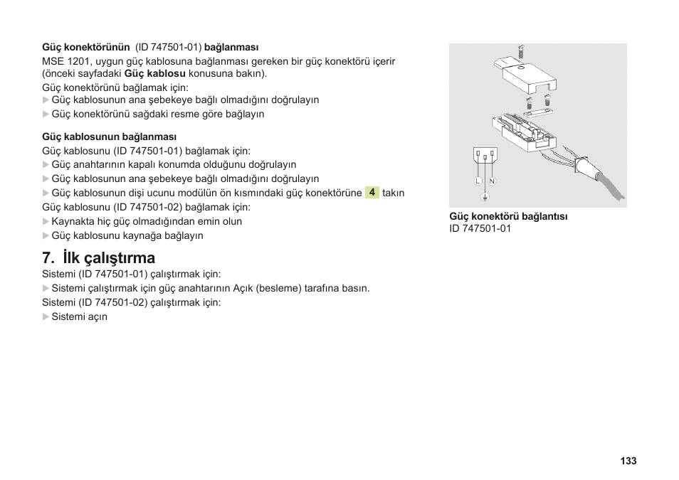 Ilk çalıştırma | HEIDENHAIN MSE 1000 Installation User Manual | Page 133 / 176