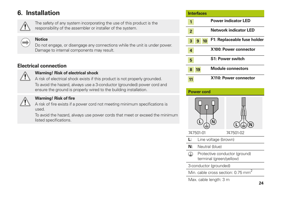 Installation | HEIDENHAIN MSE 1000 Installation User Manual | Page 24 / 176