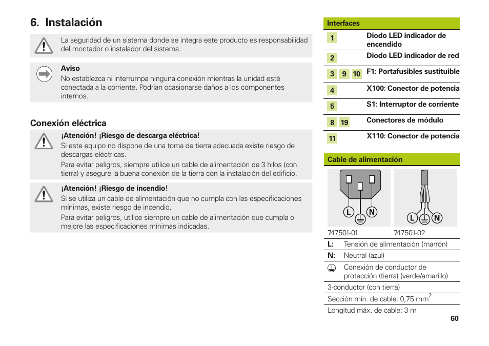 Instalación | HEIDENHAIN MSE 1000 Installation User Manual | Page 60 / 176