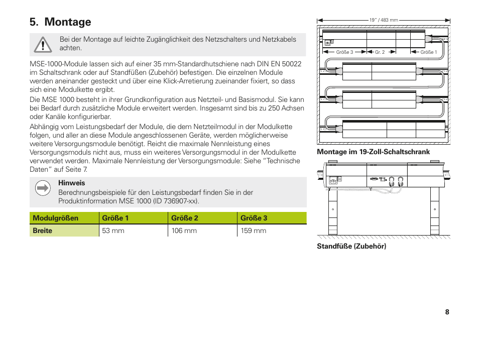 Montage | HEIDENHAIN MSE 1000 Installation User Manual | Page 8 / 176