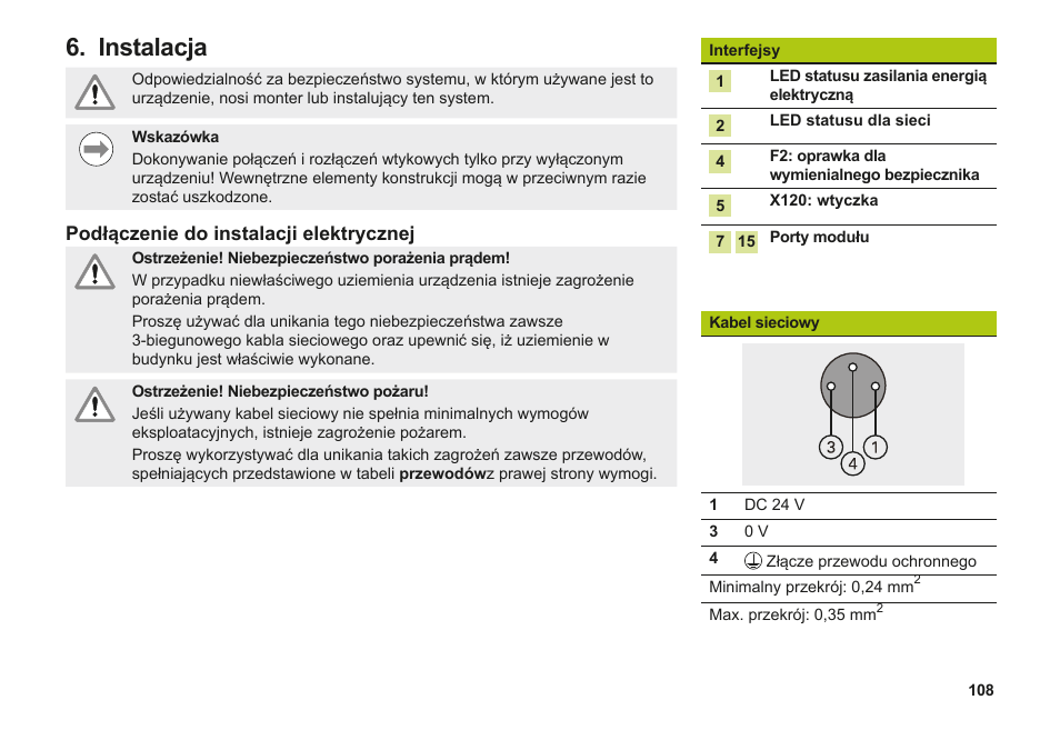 Instalacja | HEIDENHAIN MSE 1202 User Manual | Page 108 / 176