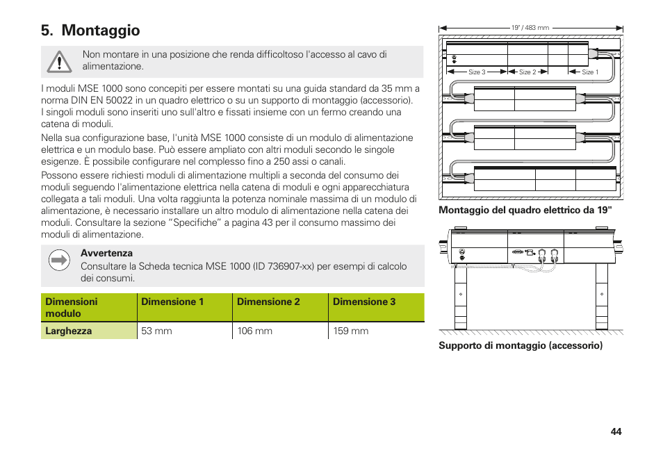 Montaggio | HEIDENHAIN MSE 1202 User Manual | Page 44 / 176