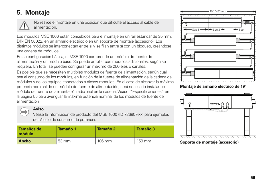 Montaje | HEIDENHAIN MSE 1202 User Manual | Page 56 / 176