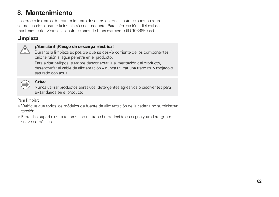 Mantenimiento | HEIDENHAIN MSE 1202 User Manual | Page 62 / 176