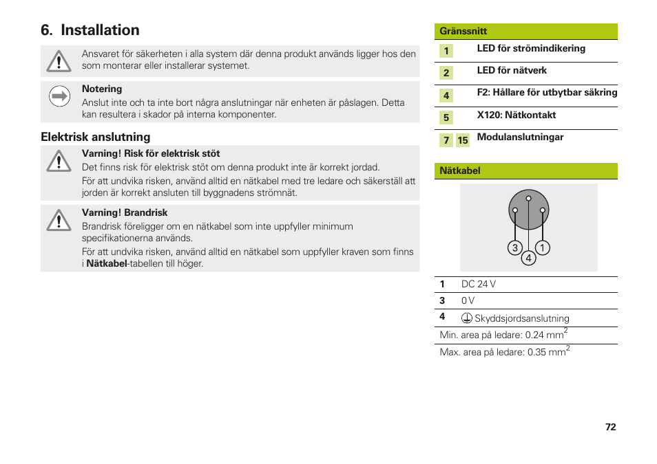 Installation | HEIDENHAIN MSE 1202 User Manual | Page 72 / 176