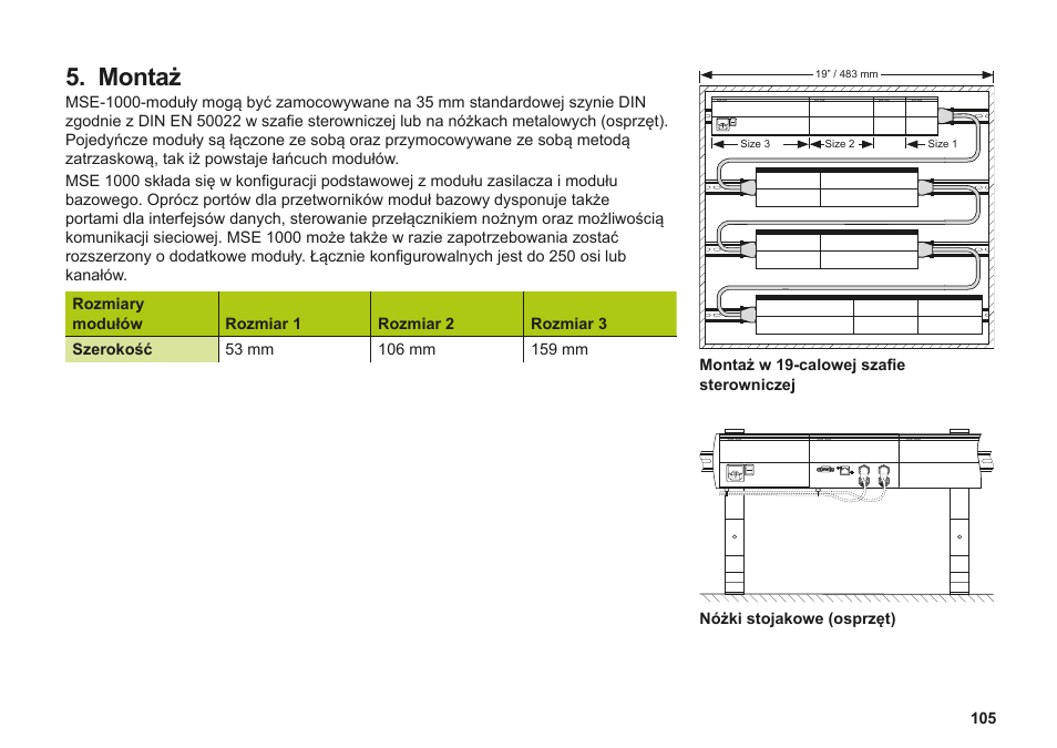 Montaż | HEIDENHAIN MSE 1110 User Manual | Page 105 / 176