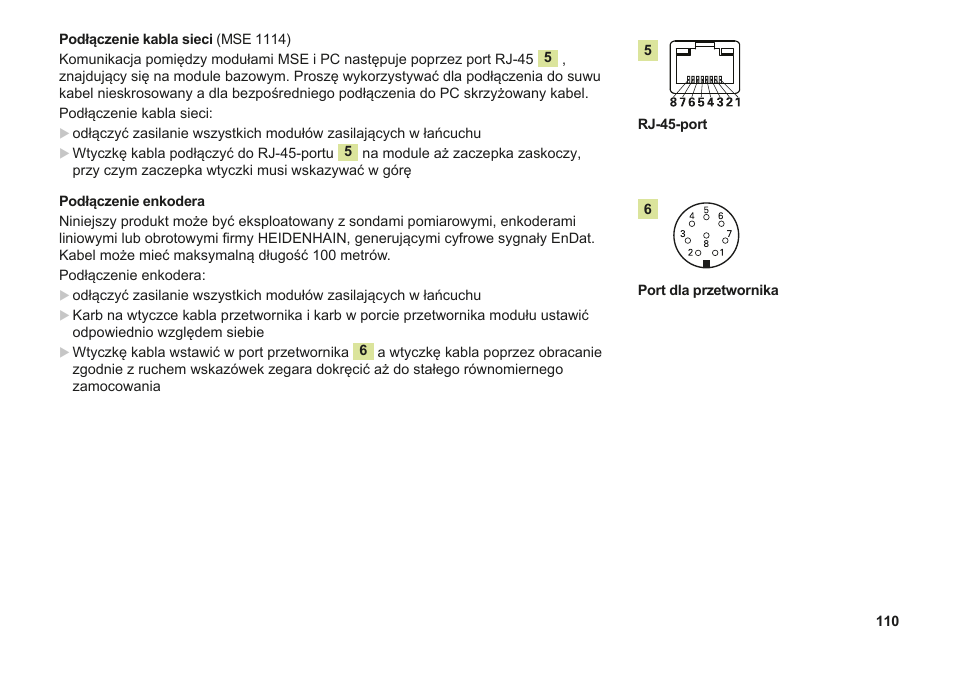 HEIDENHAIN MSE 1110 User Manual | Page 110 / 176