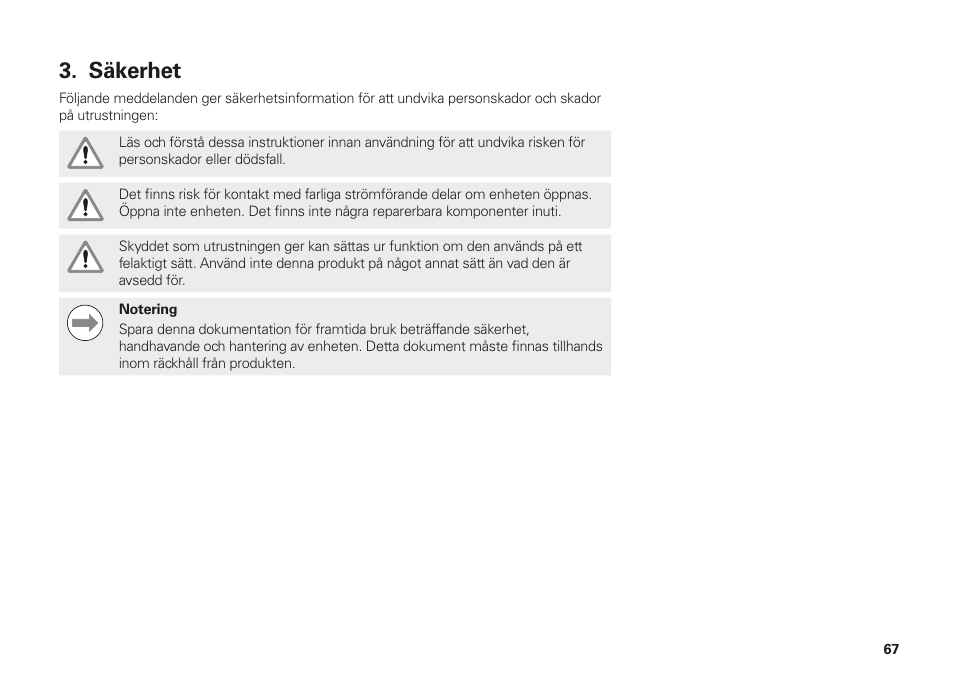 Säkerhet | HEIDENHAIN MSE 1110 User Manual | Page 67 / 176