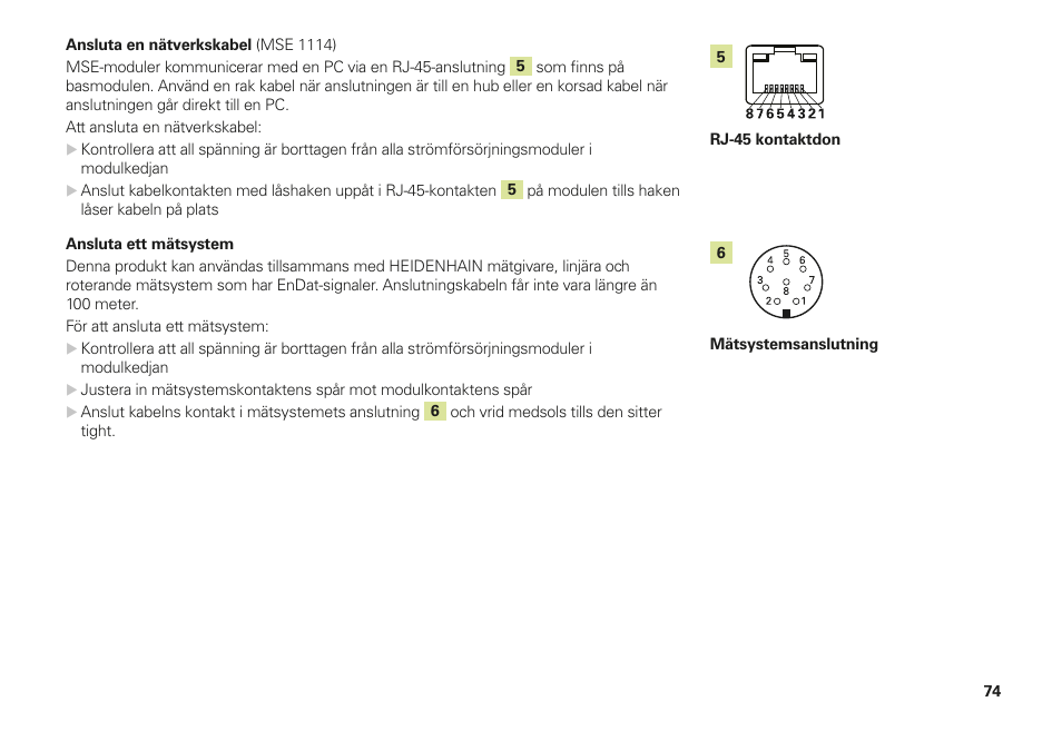 HEIDENHAIN MSE 1110 User Manual | Page 74 / 176