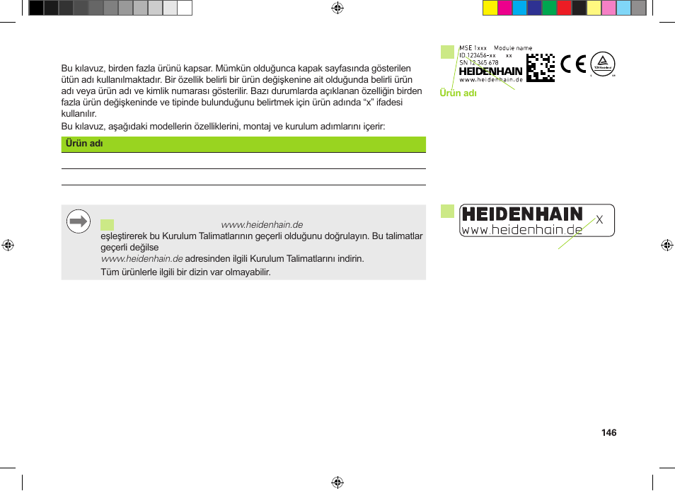 Model bilgileri | HEIDENHAIN MSE 1300 User Manual | Page 146 / 206