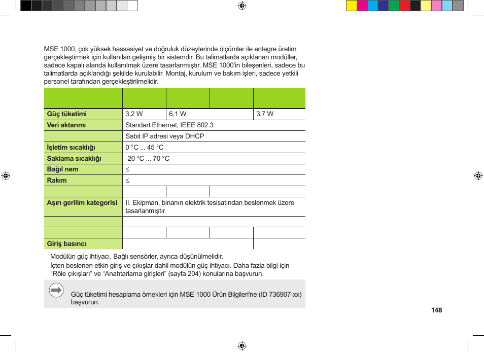 Özellikler | HEIDENHAIN MSE 1300 User Manual | Page 148 / 206