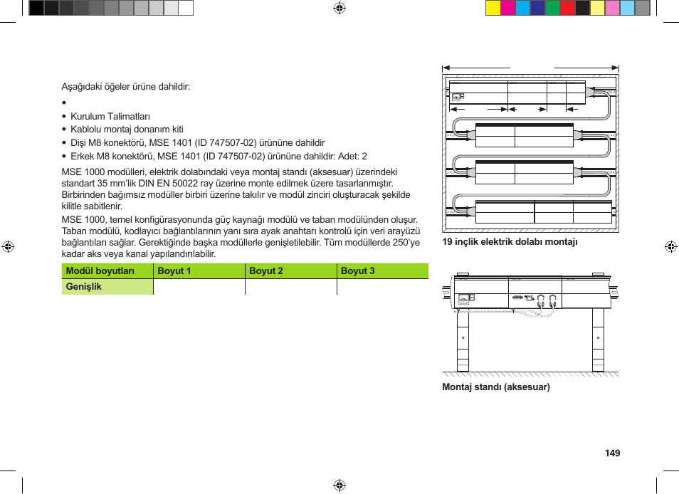 Montaj | HEIDENHAIN MSE 1300 User Manual | Page 149 / 206