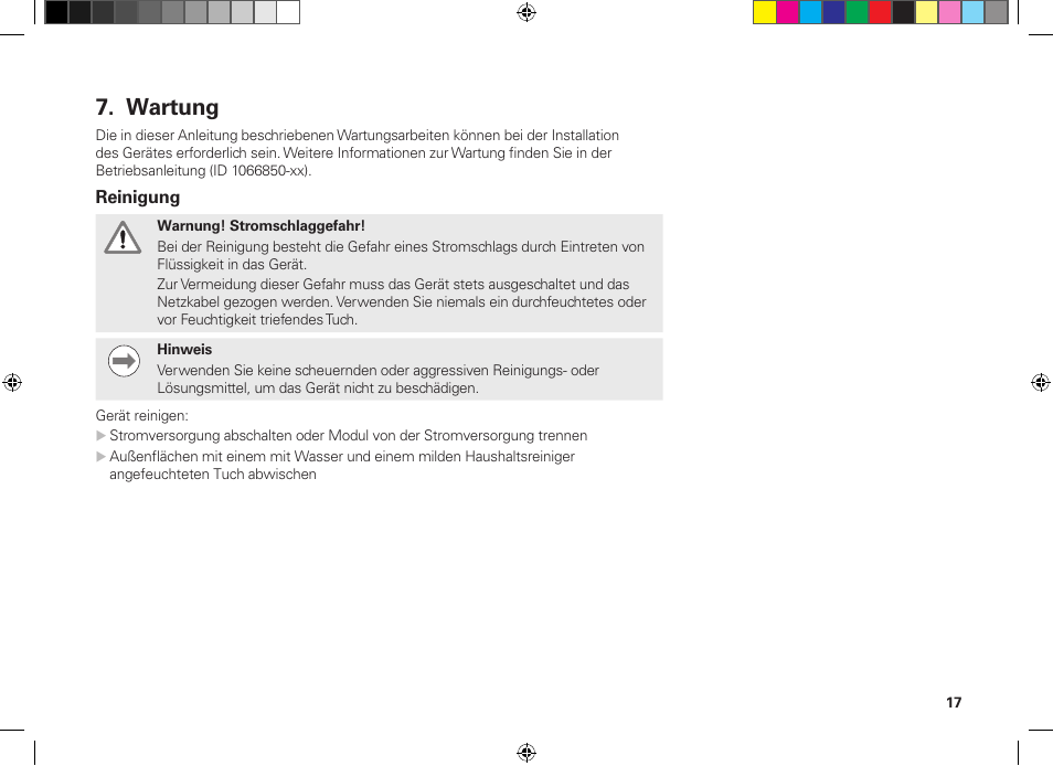 Wartung | HEIDENHAIN MSE 1300 User Manual | Page 17 / 206