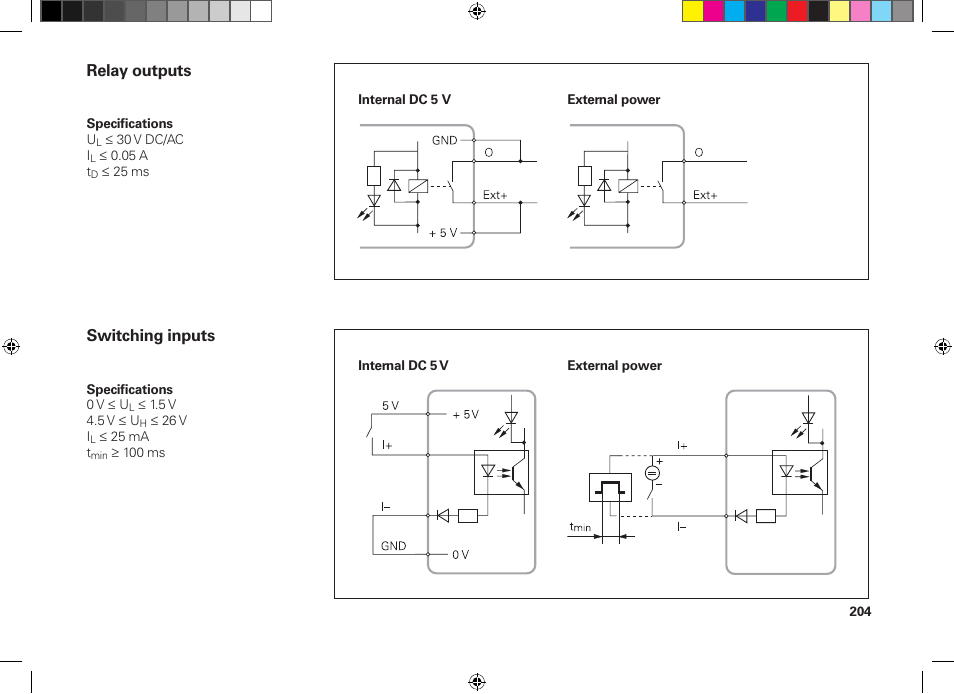 Relay outputs, Switching inputs | HEIDENHAIN MSE 1300 User Manual | Page 204 / 206