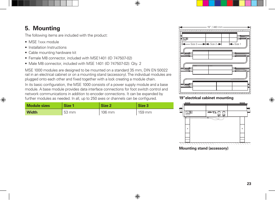 Mounting | HEIDENHAIN MSE 1300 User Manual | Page 23 / 206