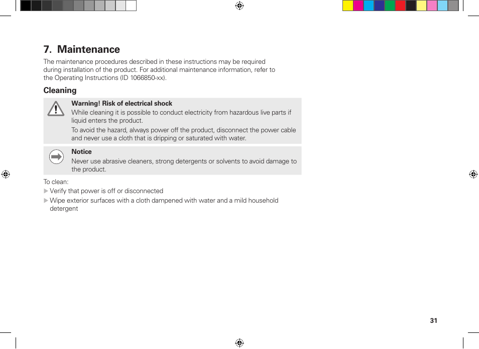 Maintenance | HEIDENHAIN MSE 1300 User Manual | Page 31 / 206