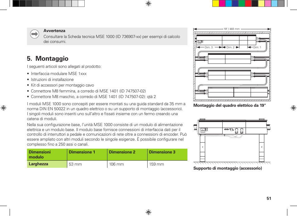 Montaggio | HEIDENHAIN MSE 1300 User Manual | Page 51 / 206