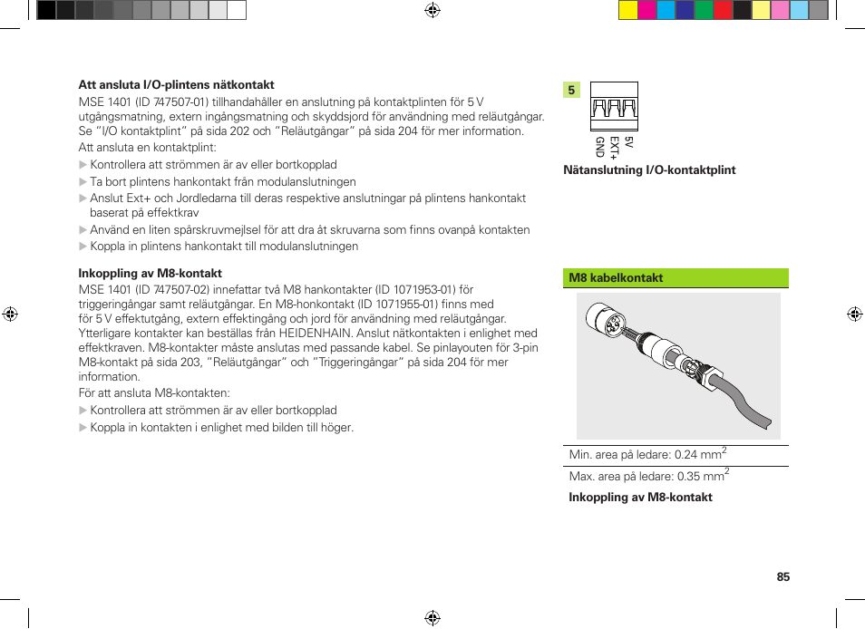 HEIDENHAIN MSE 1300 User Manual | Page 85 / 206