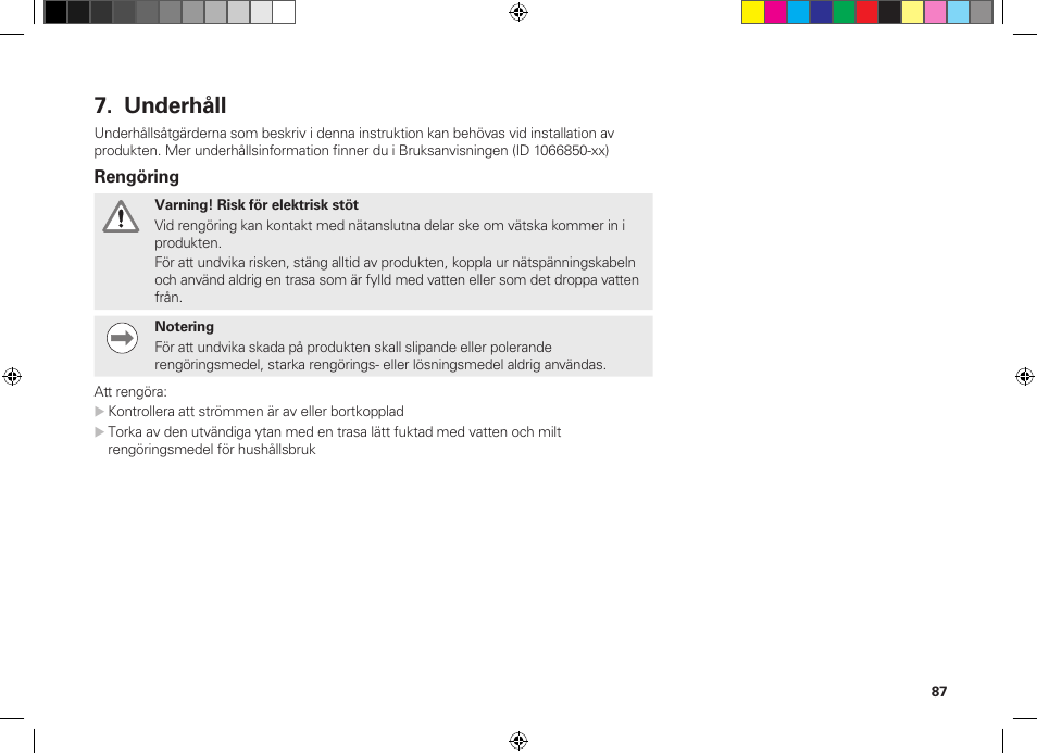 Underhåll | HEIDENHAIN MSE 1300 User Manual | Page 87 / 206