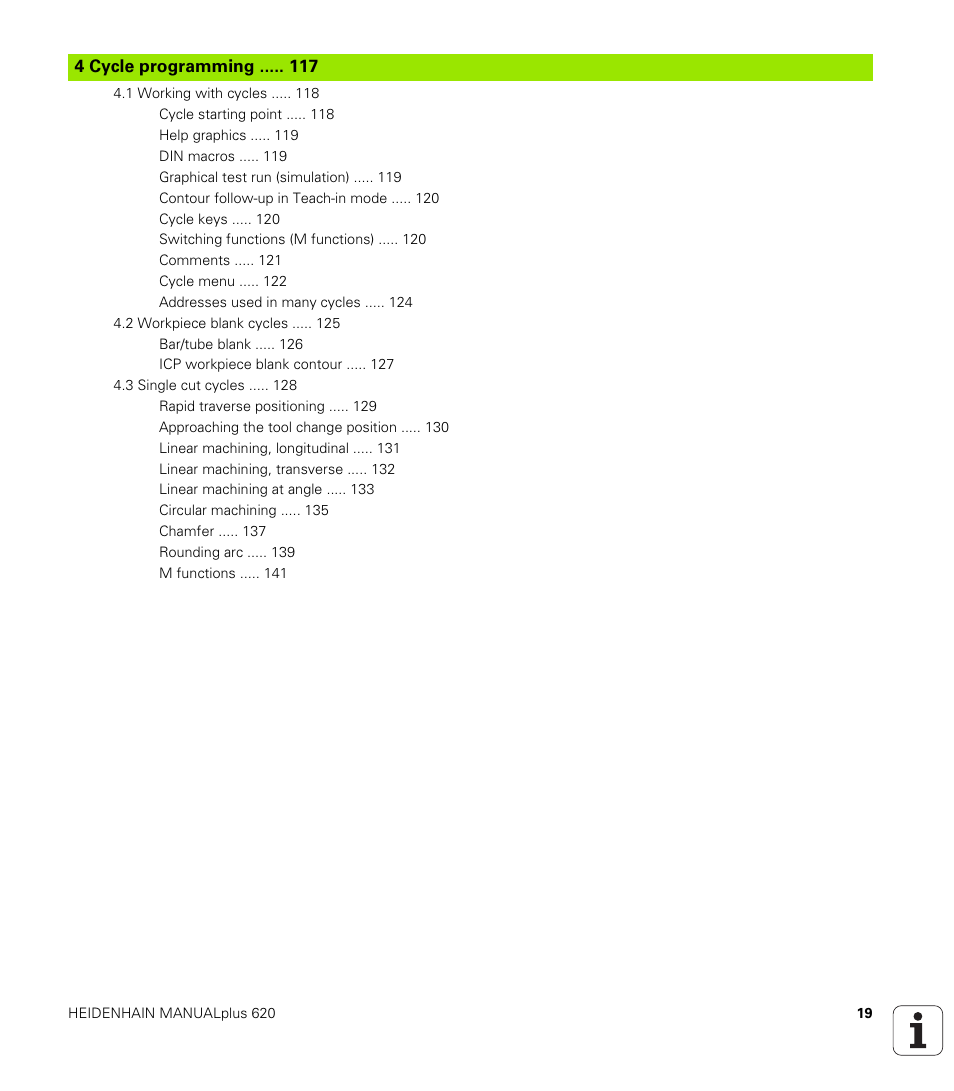 4 cycle programming | HEIDENHAIN SW 548328-05 User Manual | Page 19 / 599