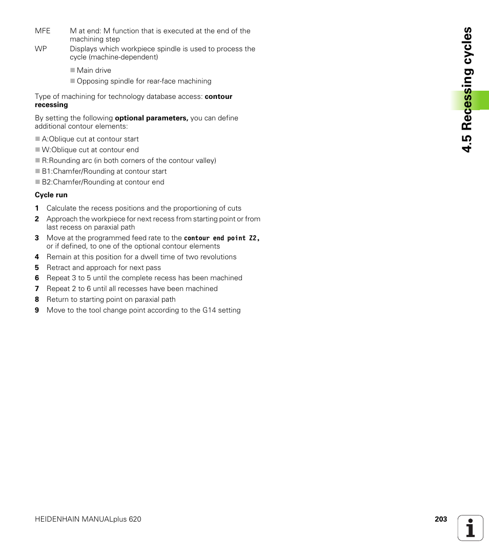 5 recessing cy cles | HEIDENHAIN SW 548328-05 User Manual | Page 203 / 599